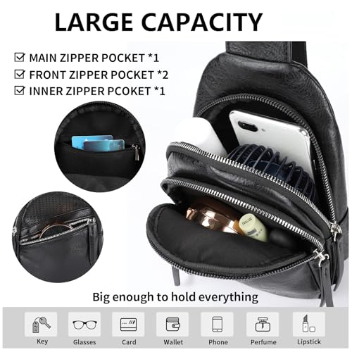 Small Sling Bag for Women Trendy Crossbody Bags Leather Fanny Packs Chest Bag Gift Sling Purse for Traveling3