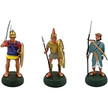 OPO 10 - Lot of 3 Lead Soldiers Scale 1/32 54mm Figurines of Antiquity Rome Greece - Almirall Palou LSOL4