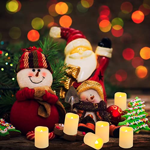 Image of 36 Pack 1.5 inch x 2 inch Flameless Votive Candles Battery Operated, Flicker LED Tea Lights Electric Flickering Outdoor Fake Candle Bulk for Wedding Halloween Pumpkin Light Christmas Home Decorations
