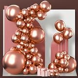 PartyWoo Rose Gold Balloons 100 pcs Different Sizes of 36 18 12 10 5 Inch Gold Balloon Arch Kit Garland for Birthday Graduation Bachelorette Bridal Shower Wedding Party Decorations Rose Gold-G107