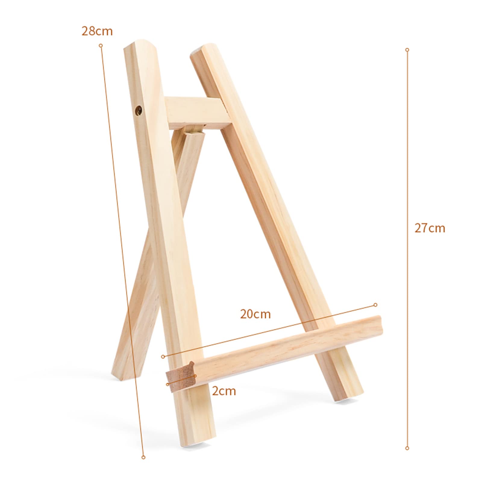 Caballete de exhibición de arte de mesa, 28 cm de alto, caballetes portátiles y ajustables, trípodes de madera pequeños, caballete para exhibir pinturas en lienzo, menú, letrero de boda (tamaño: 28