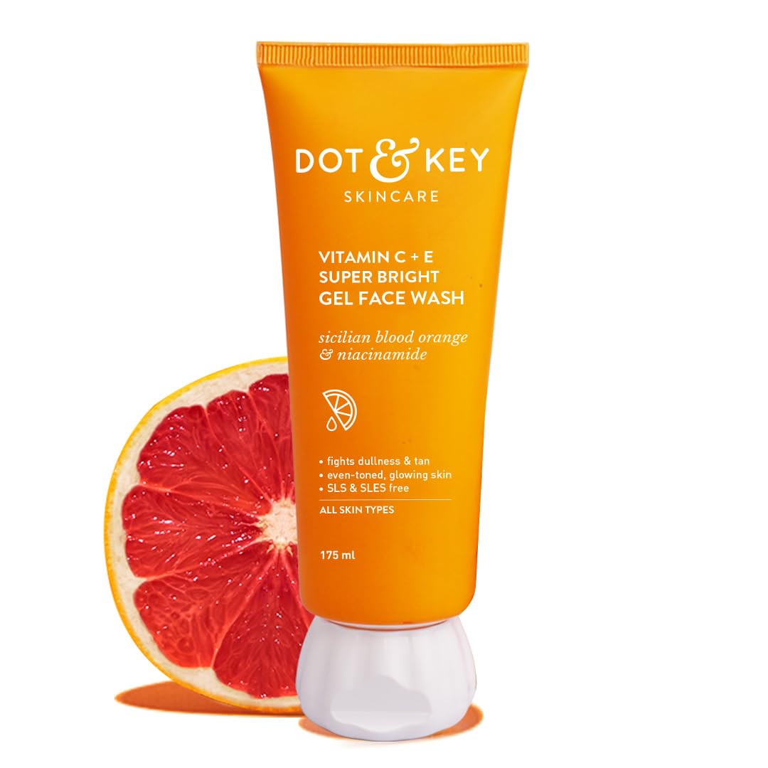 Dot & KeyVitamin C + E Super Bright Gel Face Wash For Glowing And Brightening Skin | All Skin Types| With Triple Vitamin C| Face Wash For Women & Men|175 Ml