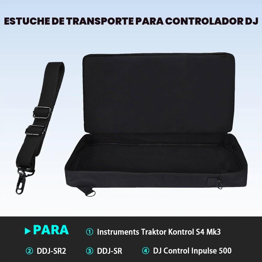 Bolsa de Transporte Proteger de Viaje para Pioneer DJ DDJ-SR2/DDJ-SR | Funda para Native Instruments Traktor Kontrol S4 Mk3 para Hercules Inpulse 500, Estuche con Correa de Hombro