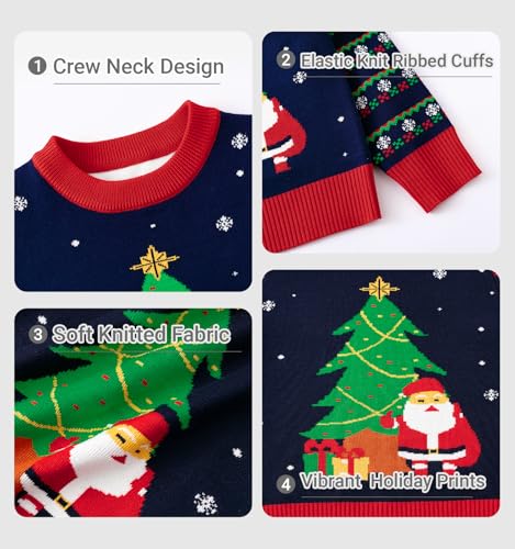Image of Remimi Kids Christmas Sweater for Toddler Girls Boys Holiday Pullover Top