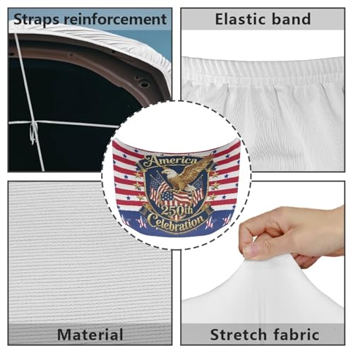 Image of Retro 1776-2026 USA Hood Cover for Truck Stretchable Engine Cover Can be Washed Hood Wraps Universal for Cars