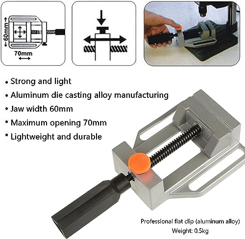 Image of AASONS Adjustable Drill Press Vice Clamp With Quick Release Mini Vice Drill Clamping Tool Size 60mm X 70mm | Aluminium, Vice Grips & Locking Tool DIY Carving Tools Mini Clamp Table Bench Drill Vice