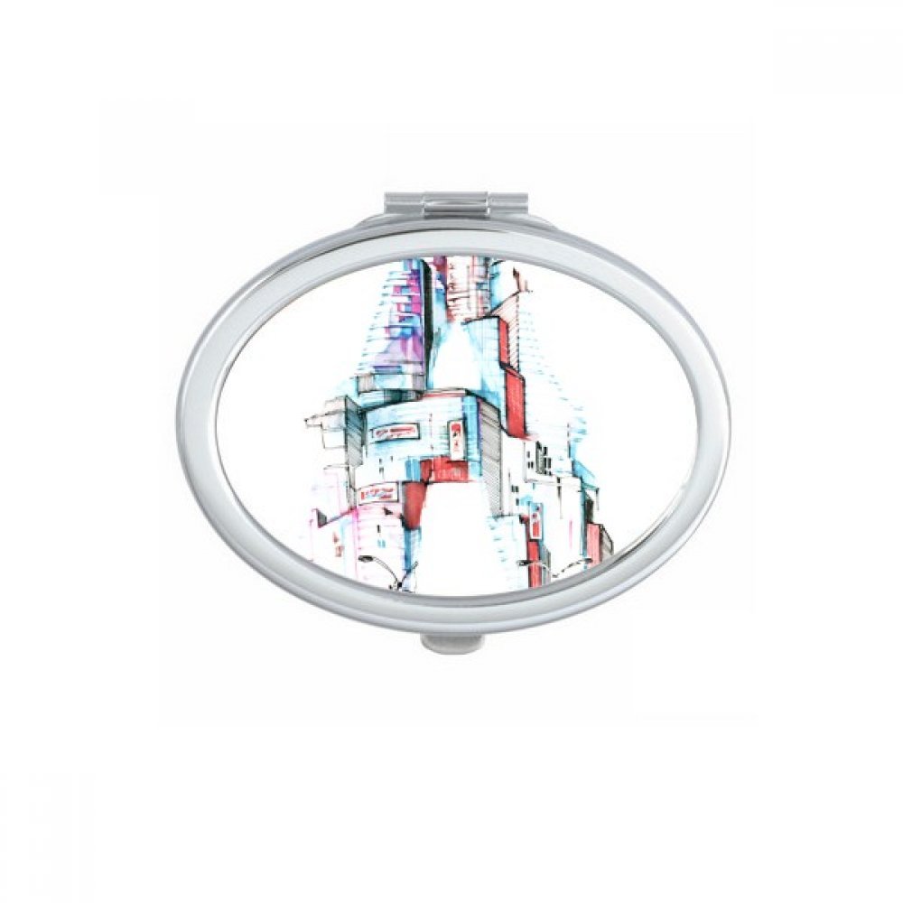 Miroir de poche portable petit miroir de main compact pour maquillage ovale
