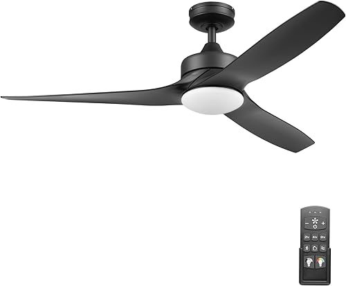 Honeywell Ceiling Fans Lynton 51854-01 - Ventilador de techo para interiores y exteriores de 52 pulgadas con luz LED que cambia de color, control
