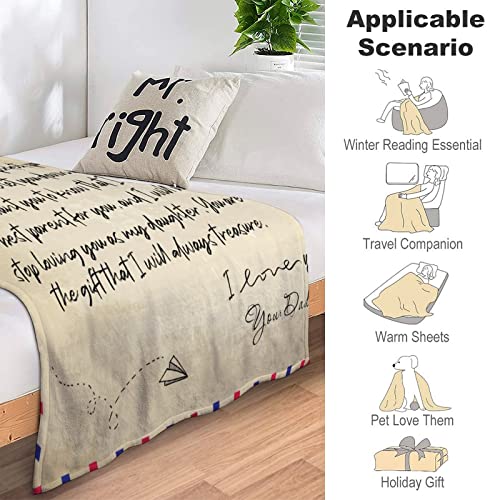 Couverture flanelle chaude et douce inscription parents cadeau fille - 6