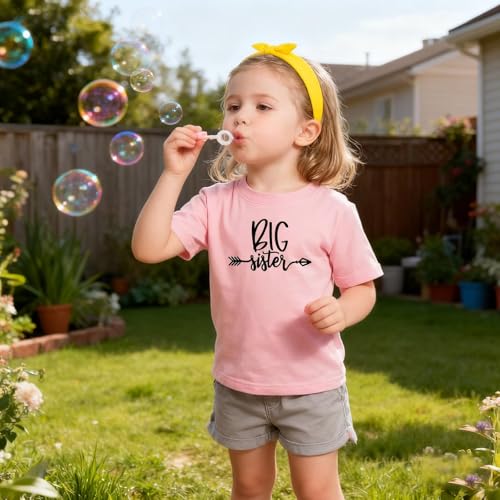 Image of Big Sister Shirt for Girls Toddler Kids Pregnancy Announcement Promoted to Big Sis T-Shirt Summer Short Sleeve Top