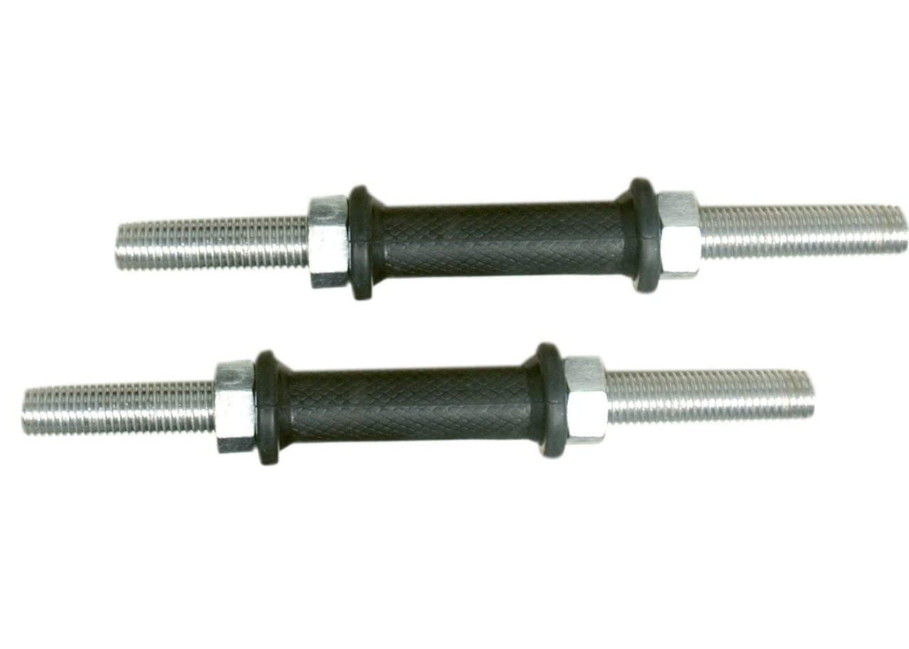 MORIKUS Plastic Dumbbell Rods with Fibre Grip with Locks, 14 Inch, Silver (Steel)-image-3