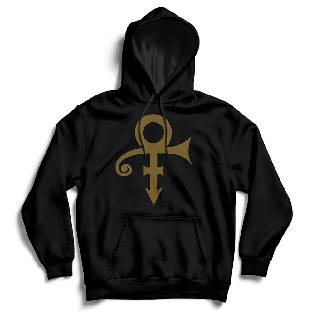 Prince Men's Symbol Pullover Regular Fit Crew Neck Long Sleeve Hoodie, Black (Black Black), Large (Manufacturer Size:Large)