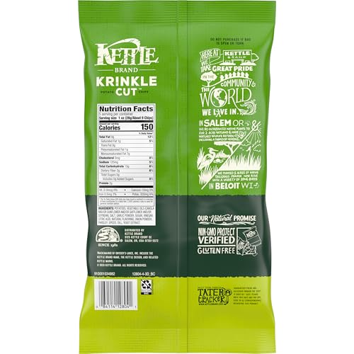 Image of Kettle Brand Potato Chips, Krinkle Cut Dill Pickle Kettle Chips, 5 Oz