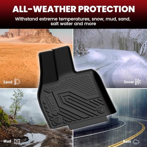 Image of LASFIT Floor Mats for 2026 Toyota C‑HR /Subaru Uncharted, Cargo Mat Fits Upper Position Only, Not for Lower Position, All Weather TPE Custom Fit Car Mats, Full Set with Backrest Mats & Cargo Trunk Mat