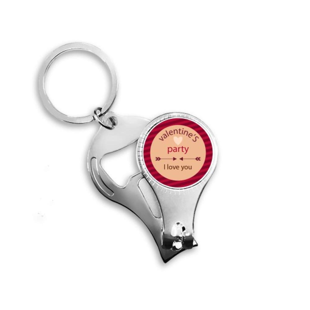 Porte-clés décapsuleur cœur inscription I Love You, cadeau Saint-Valentin idéal