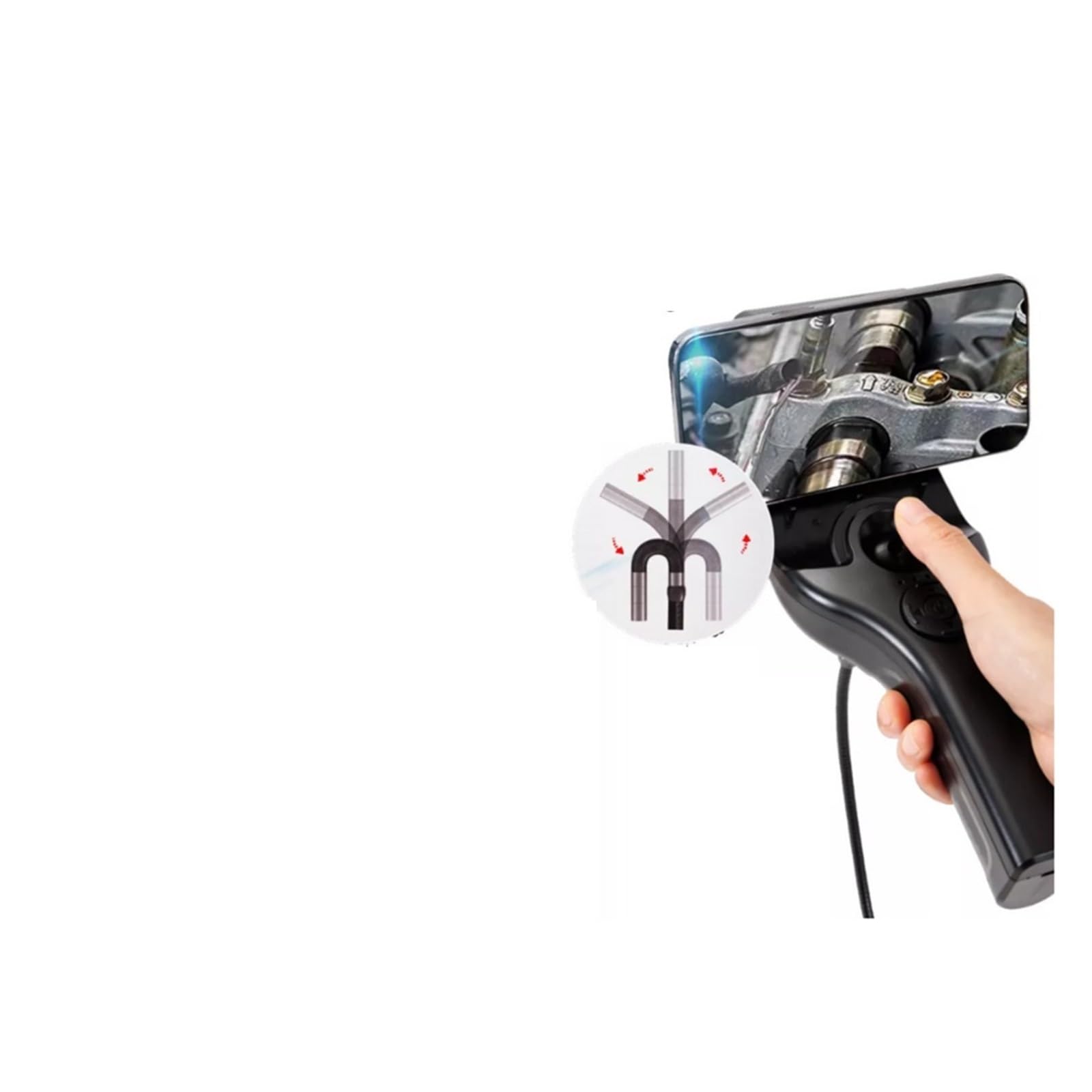 Sewer Camera, 6.00MM Endoscope Camera 1080P HD Articulating Borescope 360°/720° Rotating Car Pipe Inspection for Smartphone(3m,WiFi 6.0mm 4way)