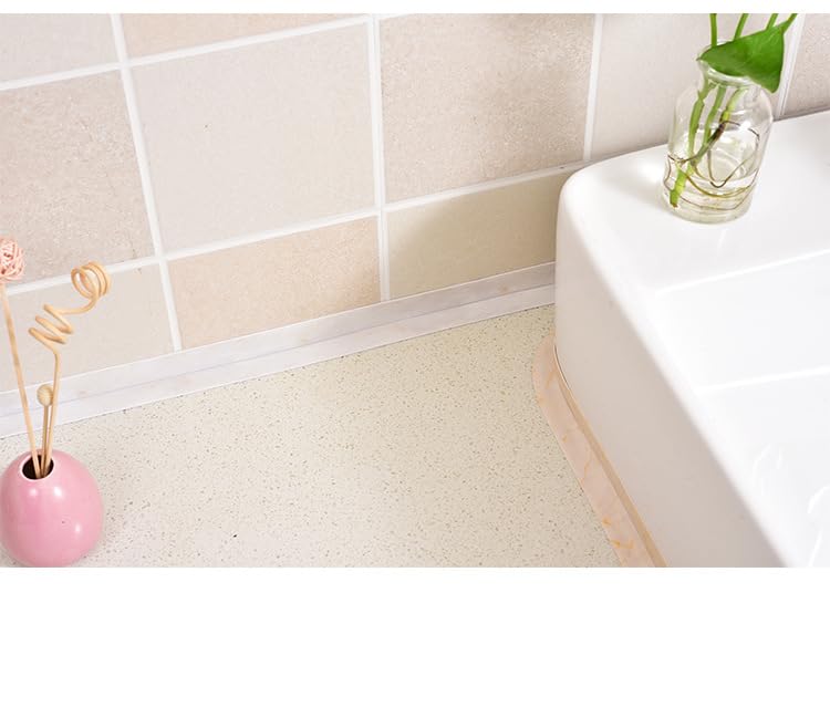 Image of Red Waterproof Caulk Tape PVC Self Adhesive Caulk Strip Joint Adhesive Shower Bathtub Joint Strip Bathroom Sealing Tape Kitchen Sealing Tape and Shower Tile Sealant
