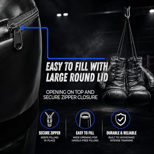 Image of Handler Synthetic Leather Unfilled Punching Bag for Boxing, MMA & Home Training - Heavy Duty Hanging Bag for Adults & Kids, Kickboxing, Karate, Taekwondo (3,4,5 ft) (Blue, 2 Feet (24 Inches))