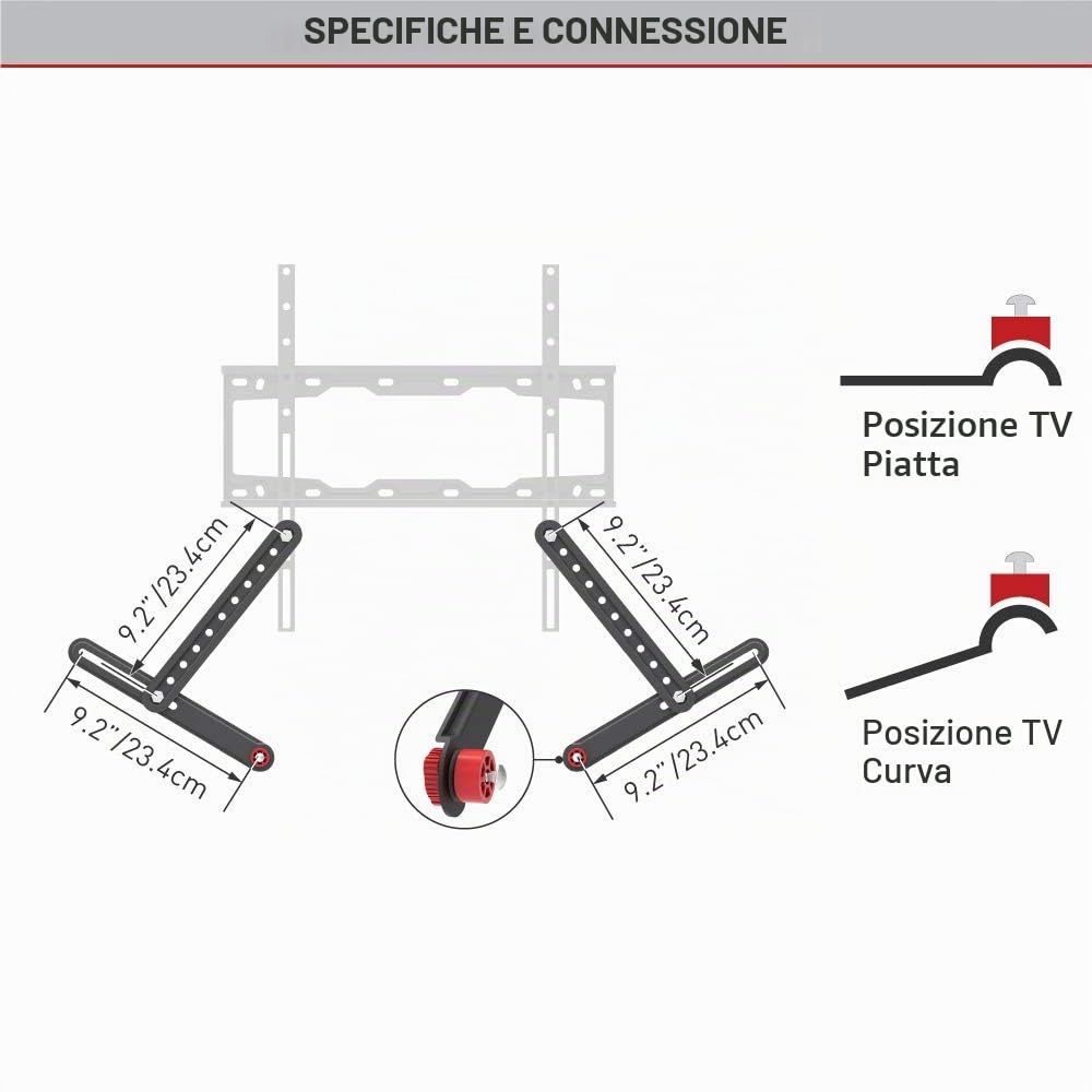 Barkan Supporto Universale per soundbar, per Montaggio sopra o sotto TV, per TV da 13 a 80 Pollici, per la Maggior Parte delle soundbar, può Contenere Fino a 6,5 kg, Facile da Montare