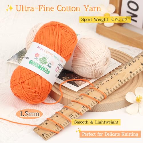 Image of Katech 1OO% Cotton Yarn for Crocheting & Knitting-Baby Cotton Yarn (F)