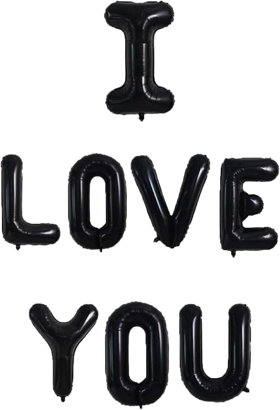 Pannu Design 16 Inch I Love You Foil Balloons Valentine's Day Decoration Balloons Romantic Love You Foil Balloon (Black)