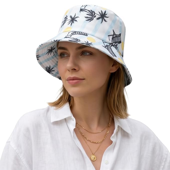 Bucket Hat for Women | Summer Beach Sun Hat Wide Brim Foldable Packable Cotton Paisley Bandana Print Headwear Fashion Accessory Travel Outdoor UV Protection-image-14