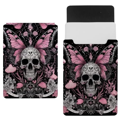 Funda para ordenador portátil de 35 x 25,9 cm fina estampada con mariposa y setas