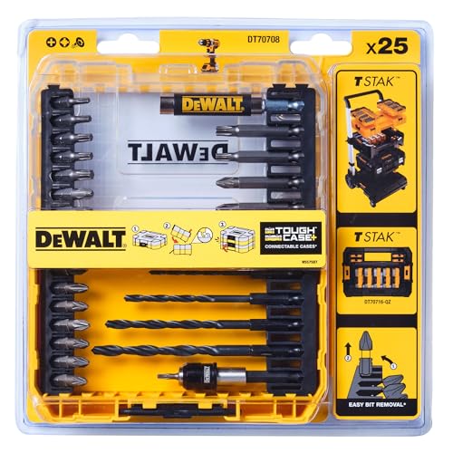 Image of DEWALT DT70708-QZ 25-Piece Drill Drive Set in Small TOUGHCASE, TSTAK Compatible