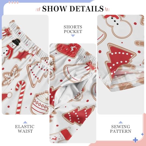 CaTaKu Boys Christmas Gingerbread Cookies Pants for Boys Girls Wide Leg Sweatpants Kids Long Bottoms with Pockets Size 6-14Y4