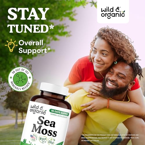 Wild & Organic Sea Moss Capsules - Irish Sea Moss Complex with Bladderwrack for Overall Well-Being - 180 Vegan Seamoss Capsules - Image 3