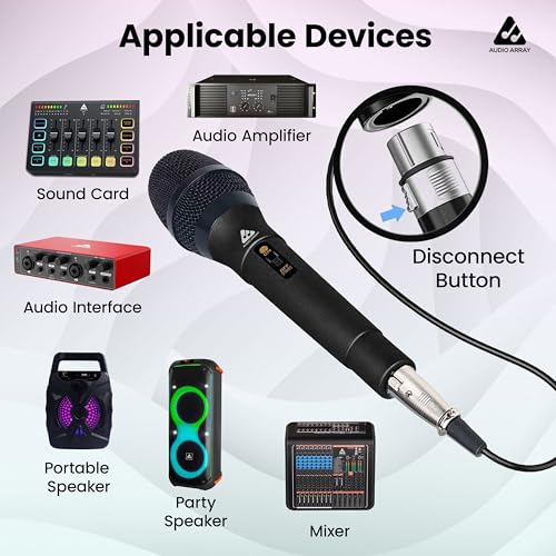 Image of Audio Array Dynamic XLR to TRS Microphone | 24Bit /48kHz | Cardioid Pickup | Metal Body & 14mm Diaphragm 3M Cable | for Podcast, Streaming, Vocal Recording & Studio Use | AM-C50