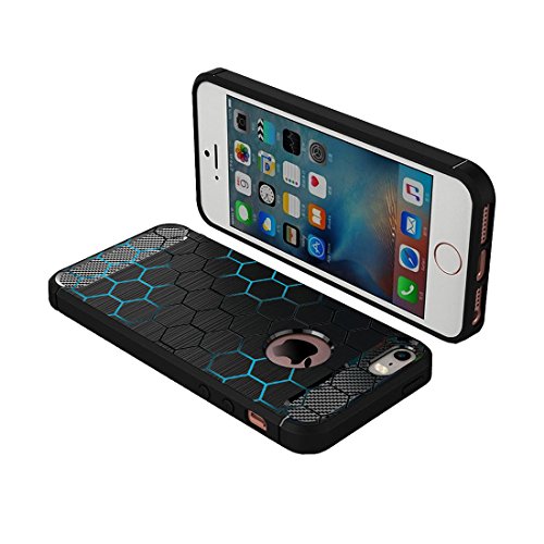 Image of MTT Carbon Fiber Texture Printed Mobile Back Case Cover for Apple iPhone 5 5SE 5S
