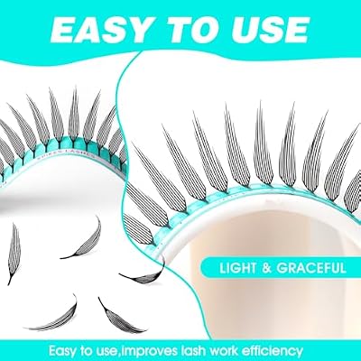 VAVALASH Premade Anime Chunk Lash Extensions,Comic Spire Lashes 0.07 C/D Curl, Matte Black Manga Lash Look Eyelash Extensions,Professional Salon Use Premade Spire Lashes(0.07-D-8-15mm)