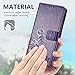 Galaxy J7 2017,J7 Prime,J7 V,j7 Perx,J7 Sky Pro Wallet Case, [Flower Embossed] Premium PU Leather Wallet Flip Protective Phone Case Cover with Card Slots and Stand for Samsung Galaxy J7 2017 (Purple)
