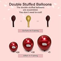 Vista 4 de Globos Burdeos Doble Relleno Rojo Vino Rojo Rosa Kit de Arco de Globos Guirnalda Granate Diferentes Tamaños Para San Valentín Boda Cumpleaños Baby