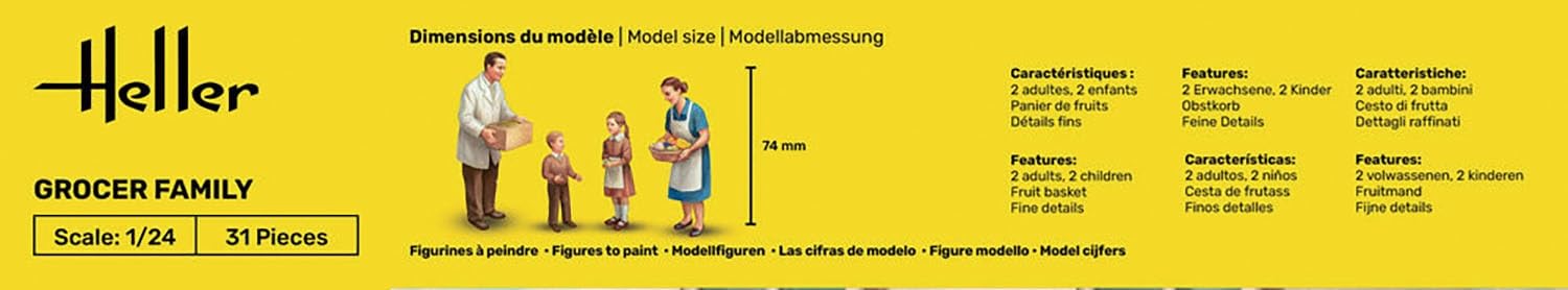 Eerel HE82758 1/24 City Mobile Sales Family 4 Figurki, model plastikowy