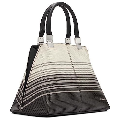 Image of Calvin Klein Women's Granite Geometric Satchel - 2 in 1, Vegan Leather, 2 Pockets