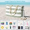 oscaurt Beach Bags for Women, Large Waterproof Beach Tote Bag with Zipper Beach Bags Waterproof Sandproof Swim Pool Bag Large Tote #5
