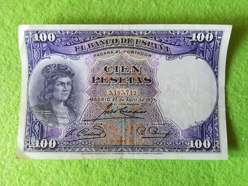 Genérico Billete Antiguo 100 pesetas 1931 Gonzalo Fernandez de Cordoba Banco de España