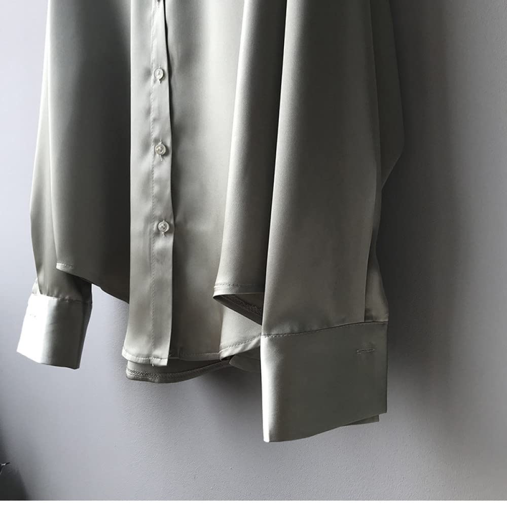 Camisa Informal De Manga Larga, Camisas De Oficina para Mujer, Túnica De Manga Larga para Mujer, Camisa Sexy con Cuello En V Y Botones Blancos Vintage, Blusas Brillantes De Lujo, Blusa De Gran Tamañ