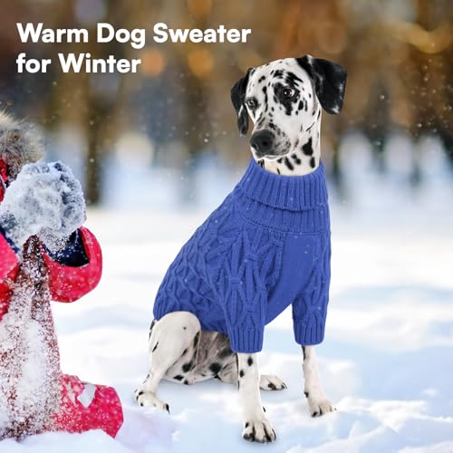 Queenmore Hundepulli für Kleine Hunde, Warm & Weich, Hundepullover Winter für Chihuahua, Maltese, Innen und Außen, Blau, S