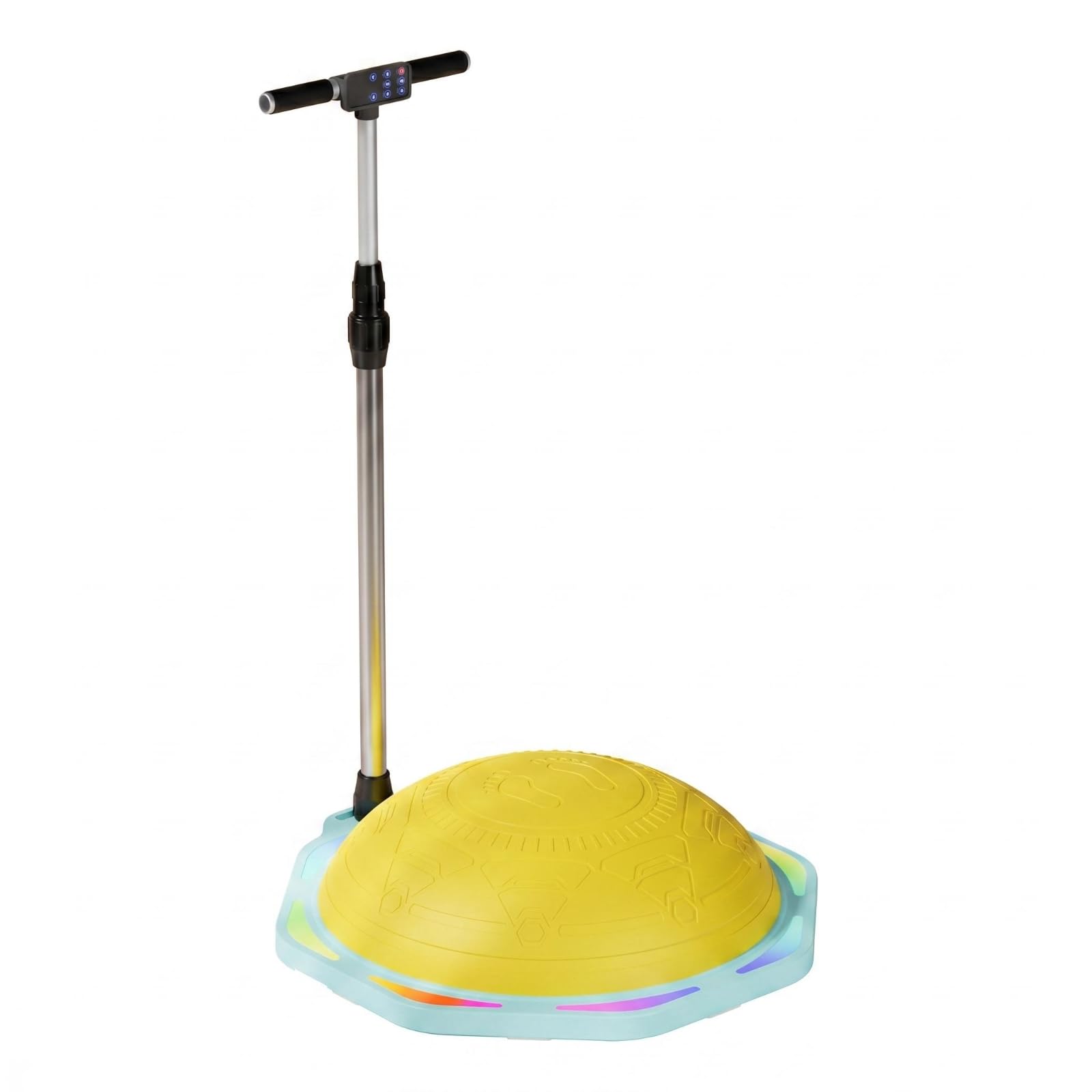 rockible Children Balance Ball Cúpula de Equilibrio Infantil de Balance para Niños Barra Extraíble con Agarre Superficie, Amarillo, con Reposabrazos, Bluetooth Y Luces De Colores