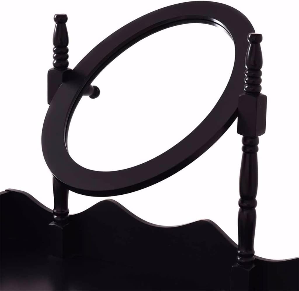 Black and White Dresser Wooden Makeup Dresser Stool Set Bedroom Dresser with Swivel and Stool (Color : E, Size : 29.5"X15.7"X52.8") (D 29.5"X15.7"X52.8")