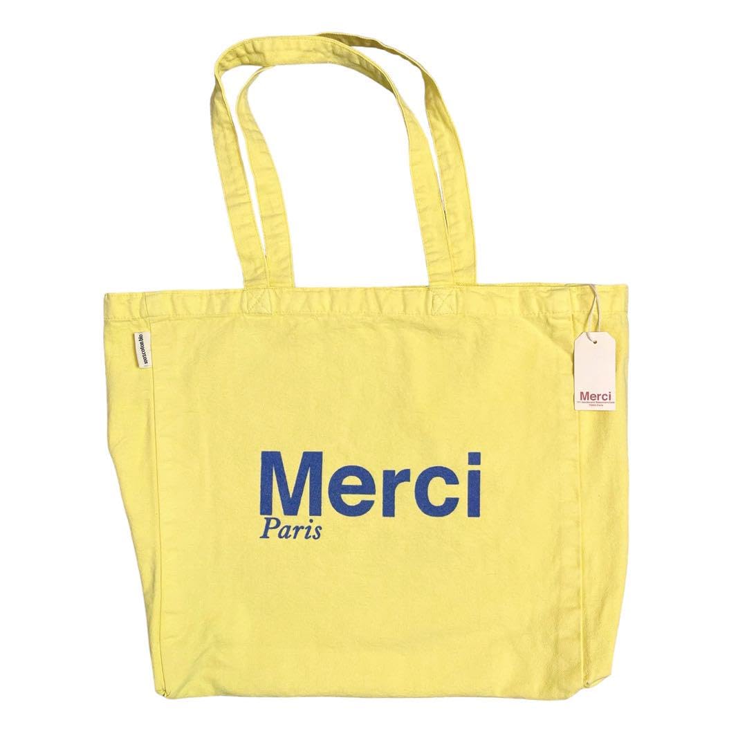 Amazon.co.jp: merciオリジナル ロゴ キャンバス トートバッグ ライト 