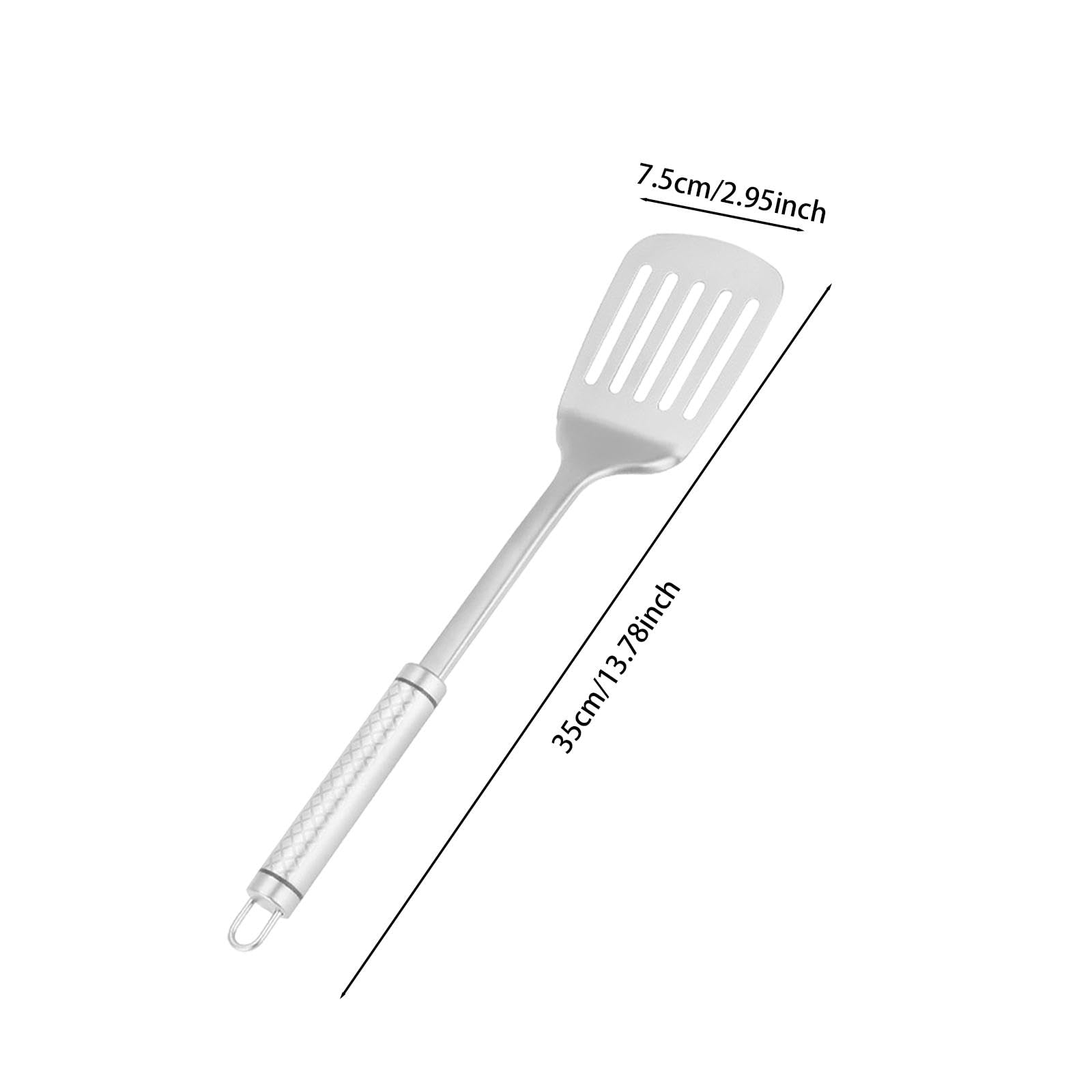 Spatule de Cuisine Professionnelle en Titane, Manche Ergonomique en Métal, Résistante à La Chaleur, Facile à Nettoyer, Idéale pour Griller, Frire des, Spatule à Frire