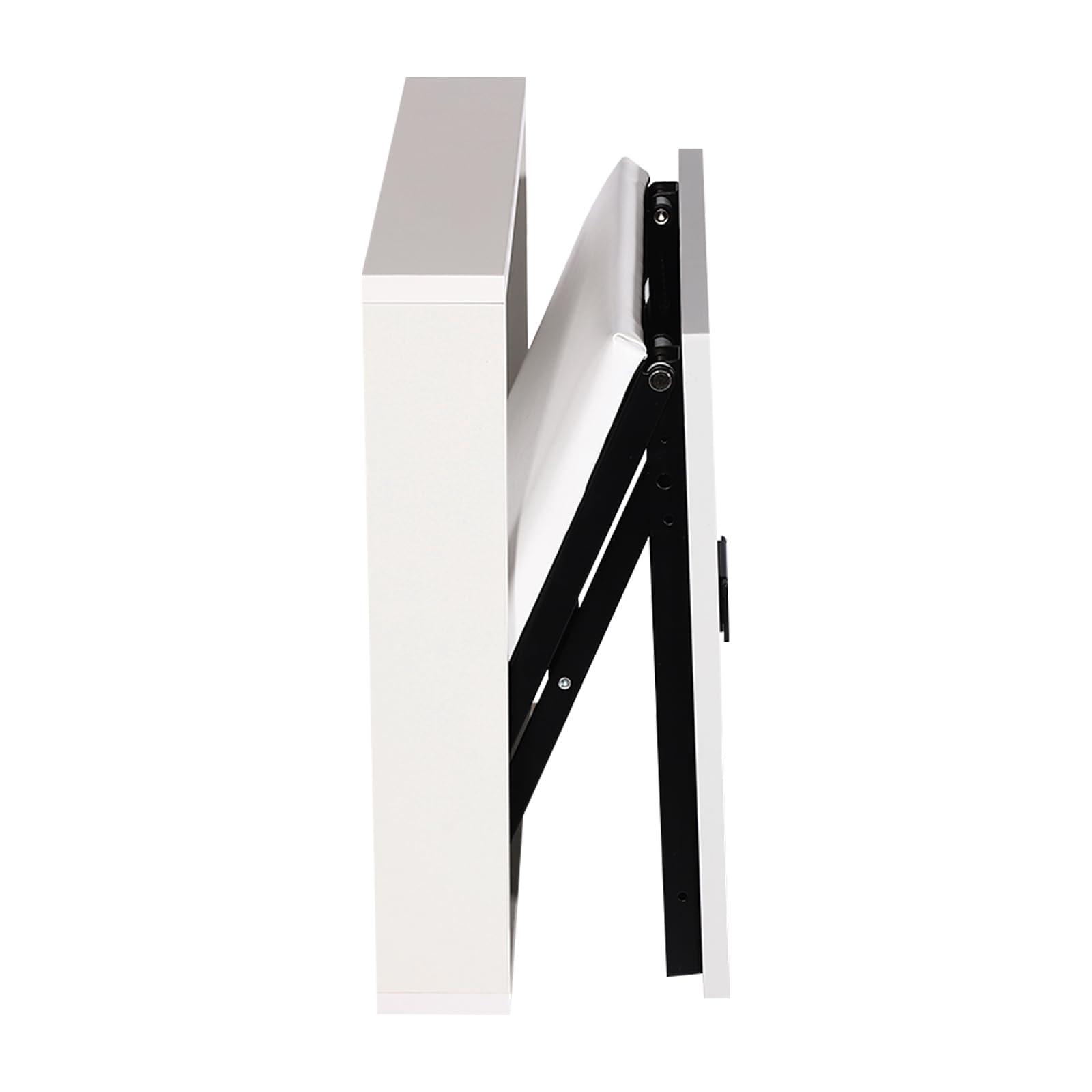 Krzesło składane ścienne, 35,5 x 36,5 cm, składane siedzisko, ściana krzesło składane, obciążenie całkowite 150 kg, montowany na ścianie, składany taboret na buty (czysta biel)