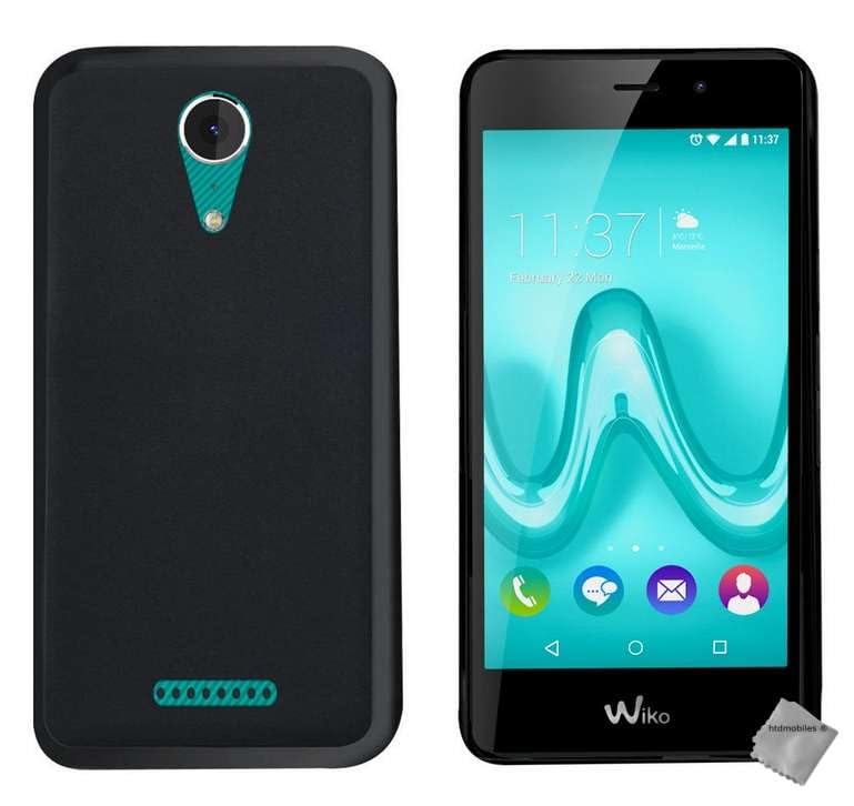 htdmobiles Housse Etui Coque Pochette Silicone Gel Fine pour Wiko Jerry 2 + Film ecran - Noir