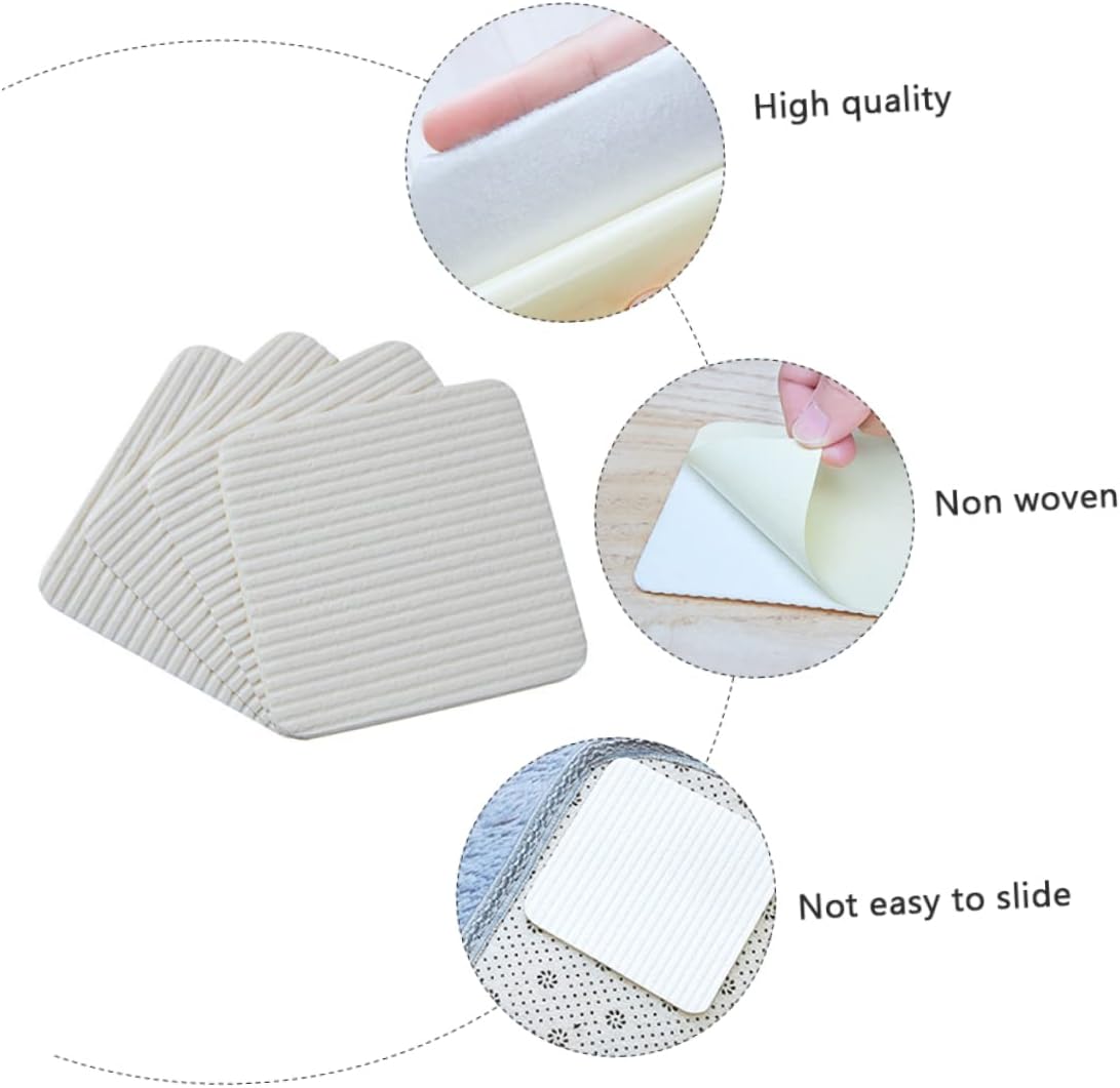 4pcs Non Slip Carpet Stickers Traceless Adhesive Rug Non Woven Fixers Skid Floor Protectors for Rugs Photo Frames and Accessories