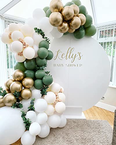 Sage Green Gold Balloon Garland Arch Kit-150Pcs Sage Green White And Metallic Chrome Gold Balloons For Baby Shower Birthday Party Jungle Safari Wild One Gender Reveal Party #TOP6