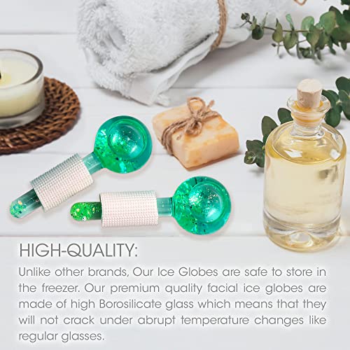 Beauty Ice Globes For Facials - 2 Cooling Ice Roller Balls For Face Massage & Skin Care Spa - Freezer Safe Cold Face Globes That Tightens Skin, Reduces Puffiness And Headaches, Enhances Circulation #TOP6